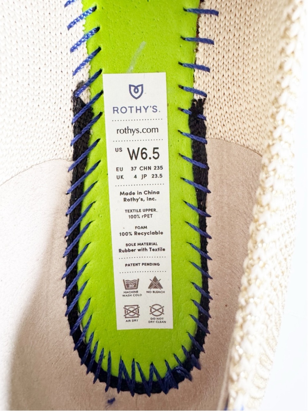 Rothys The Flat Light Gold Metallic Round Toe | 6.5 - Picture 10 of 13